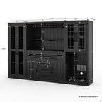 Sierra Living Concepts Lisbon Black Wine Bar Cabinet With Fridge Space