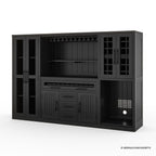 Sierra Living Concepts Lisbon Black Wine Bar Cabinet With Fridge Space