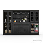 Sierra Living Concepts Lisbon Black Wine Bar Cabinet With Fridge Space