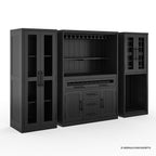 Sierra Living Concepts Lisbon Black Wine Bar Cabinet With Fridge Space