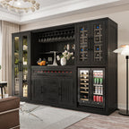 Sierra Living Concepts Lisbon Black Wine Bar Cabinet With Fridge Space