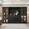 Sierra Living Concepts Lisbon Black Wine Bar Cabinet With Fridge Space