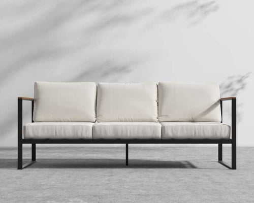 Rove Concepts Louis Outdoor Sofa Black Aluminum Teak
