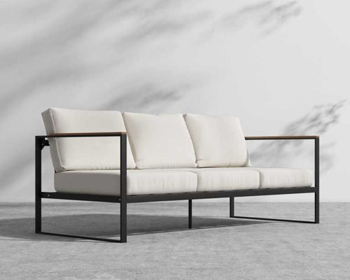 Rove Concepts Louis Outdoor Sofa Black Aluminum Teak