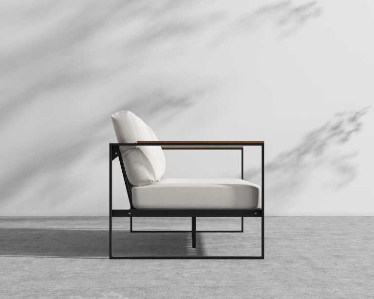 Rove Concepts Louis Outdoor Sofa Black Aluminum Teak