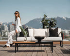 Rove Concepts Louis Outdoor Sofa Black Aluminum Teak