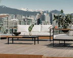 Rove Concepts Louis Outdoor Sofa Black Aluminum Teak
